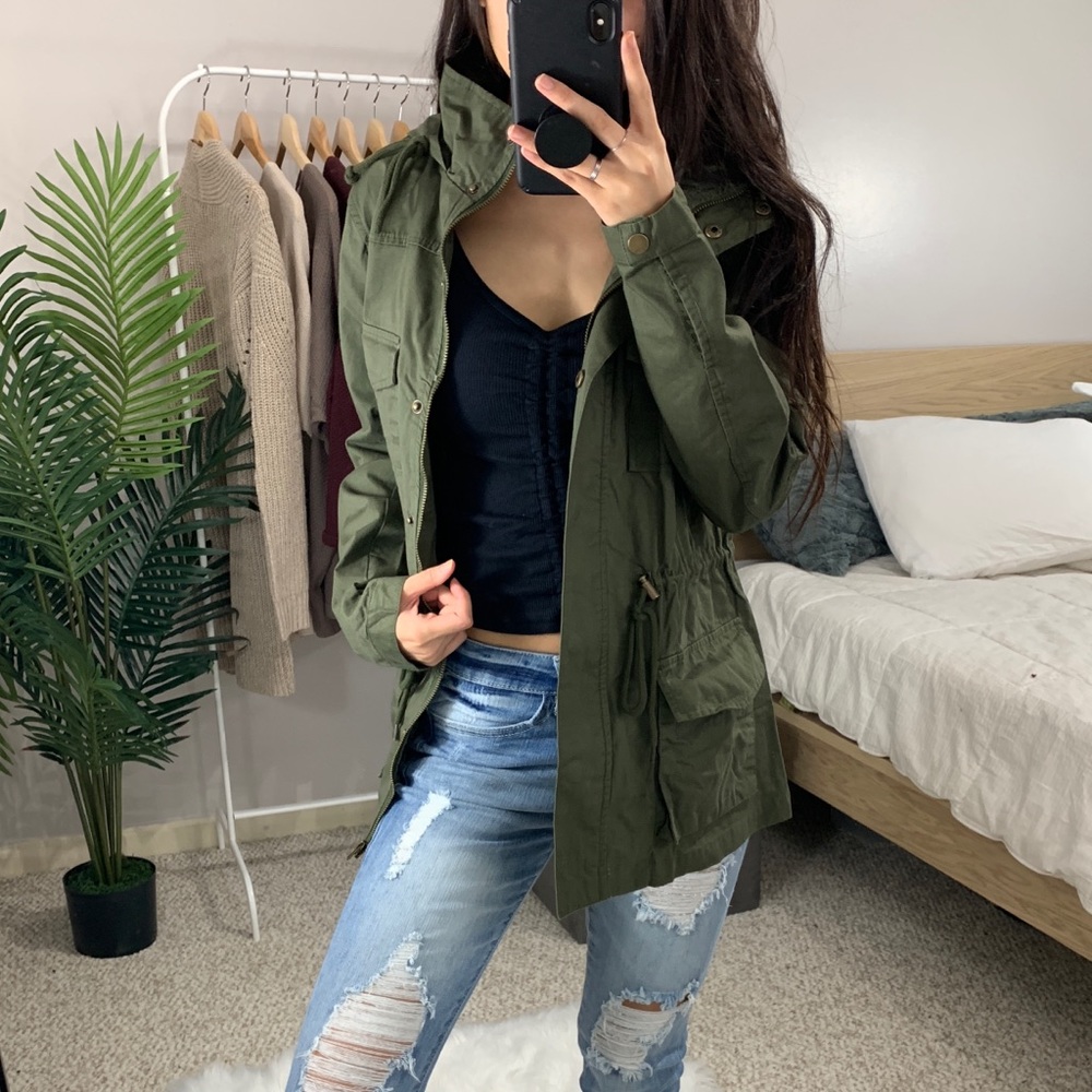 🆕 Lizzy - Olive Green Utility Jacket - Picture 6 of 6